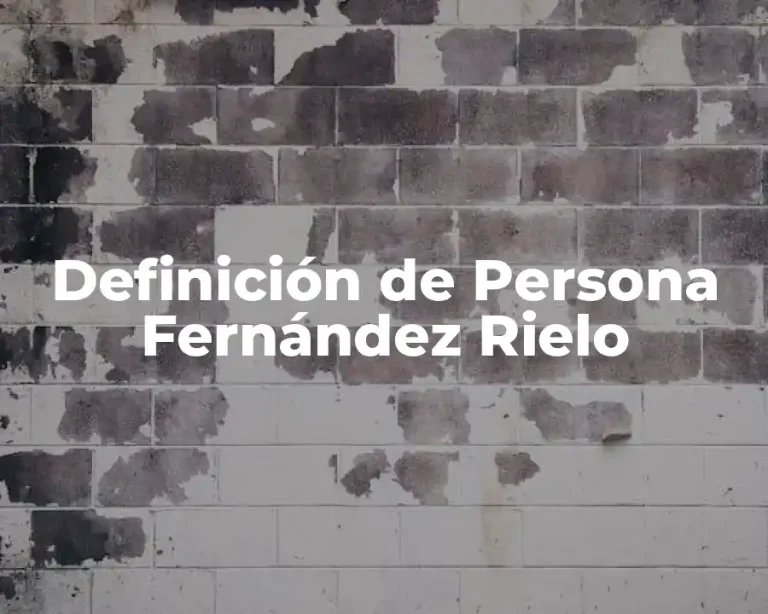 Definición de Persona Fernández Rielo