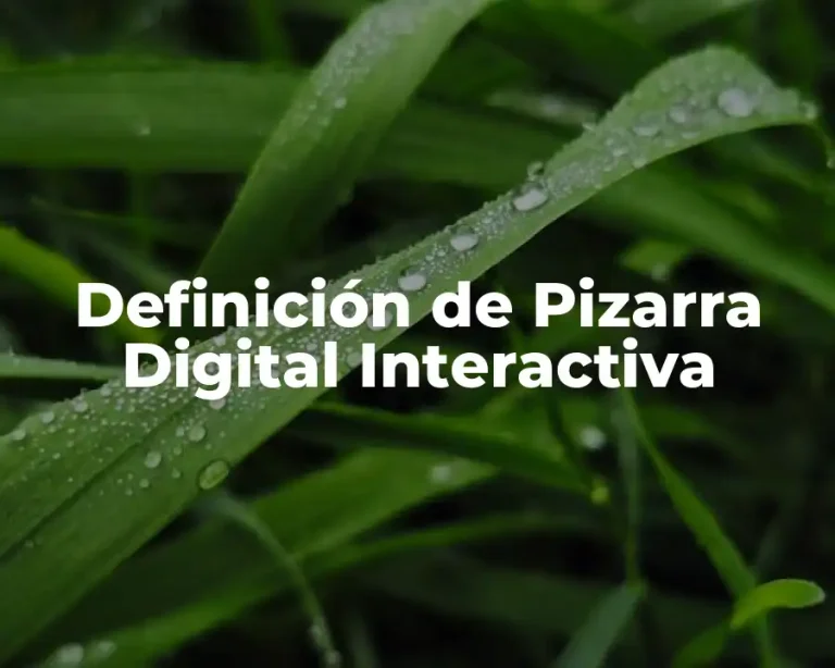 Definición de Pizarra Digital Interactiva