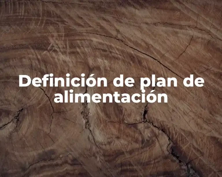 Definición de plan de alimentación
