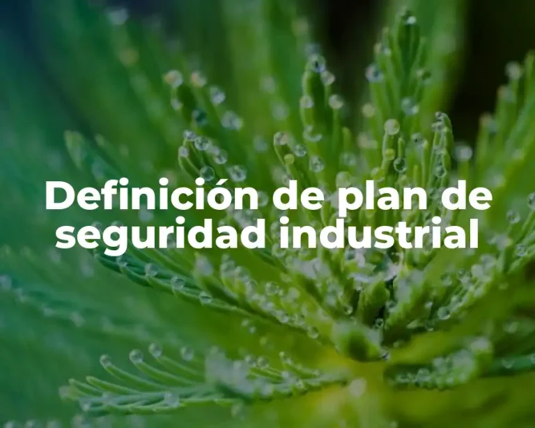 Definición de plan de seguridad industrial