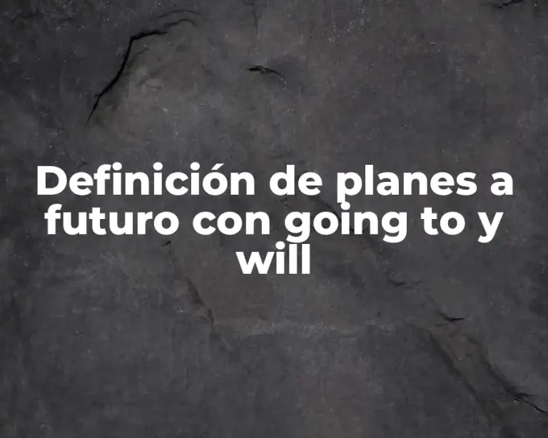 Definición de planes a futuro con going to y will