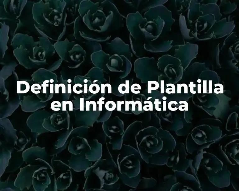 Definición de Plantilla en Informática