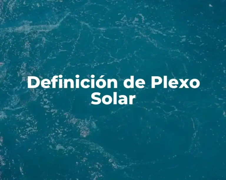 Definición de Plexo Solar