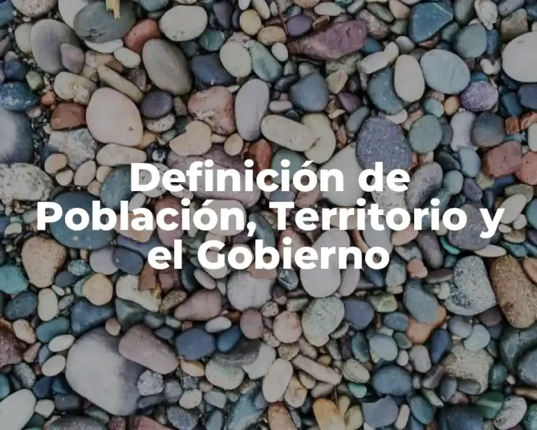 Definición de Población, Territorio y el Gobierno