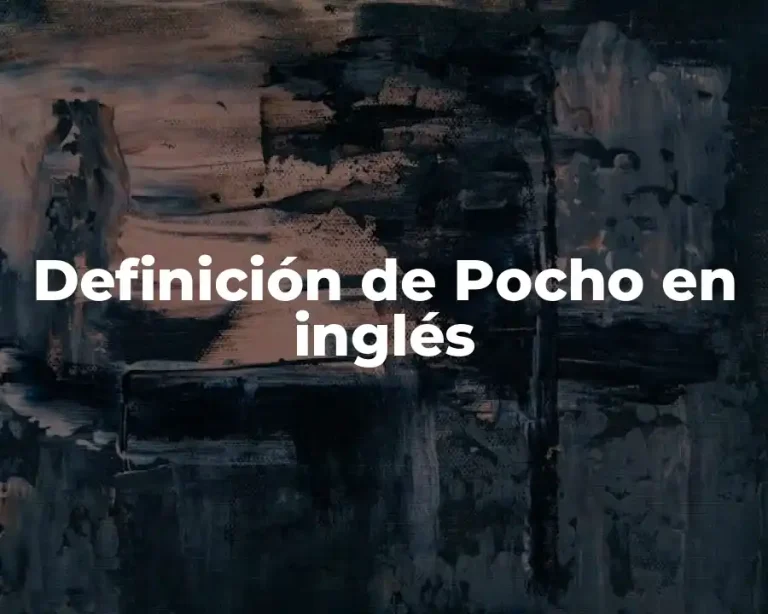Definición de Pocho en inglés
