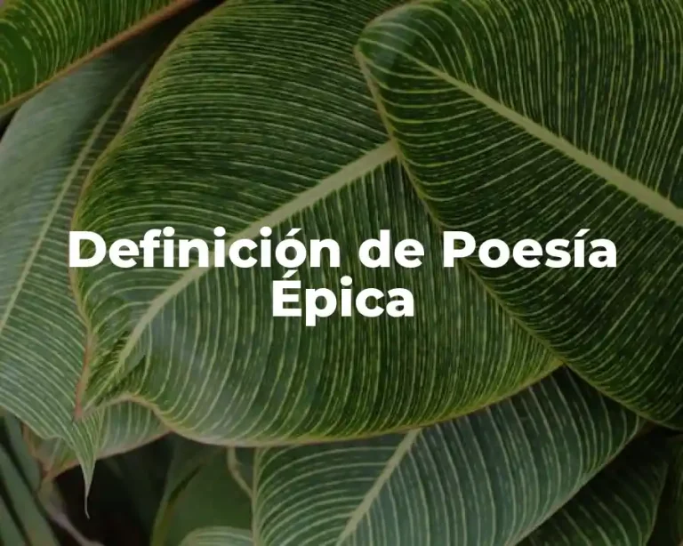 Definición de Poesía Épica