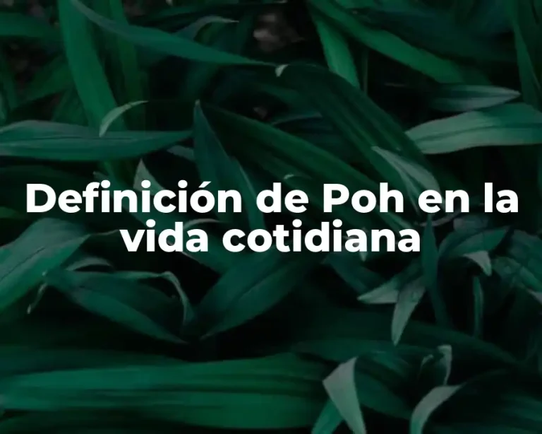 Definición de Poh en la vida cotidiana