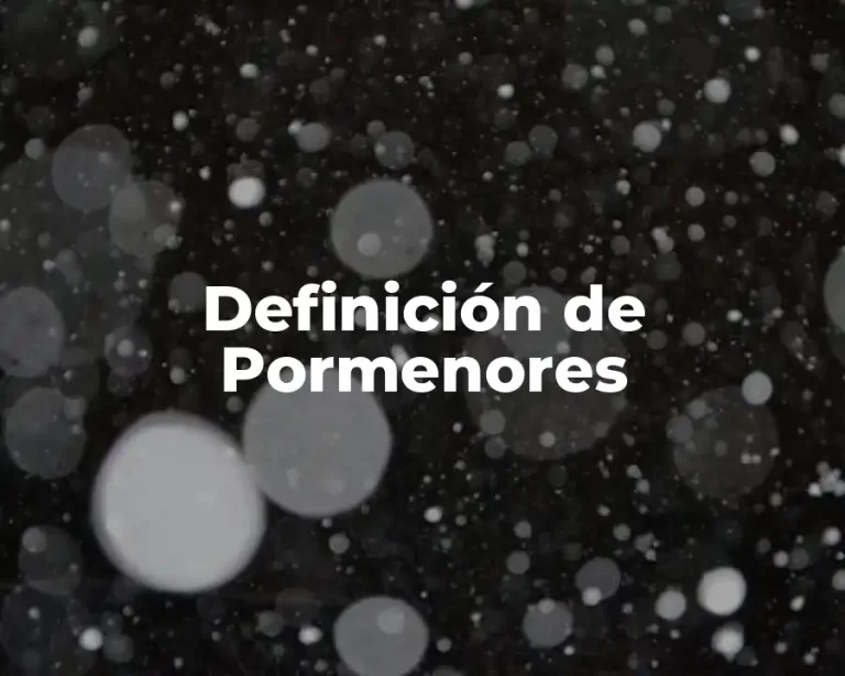 Definición de Pormenores