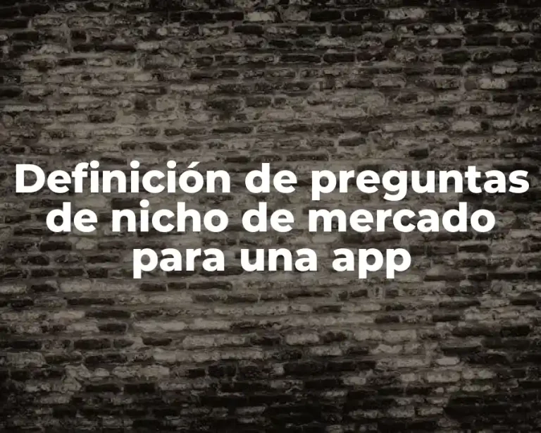 Definición de preguntas de nicho de mercado para una app