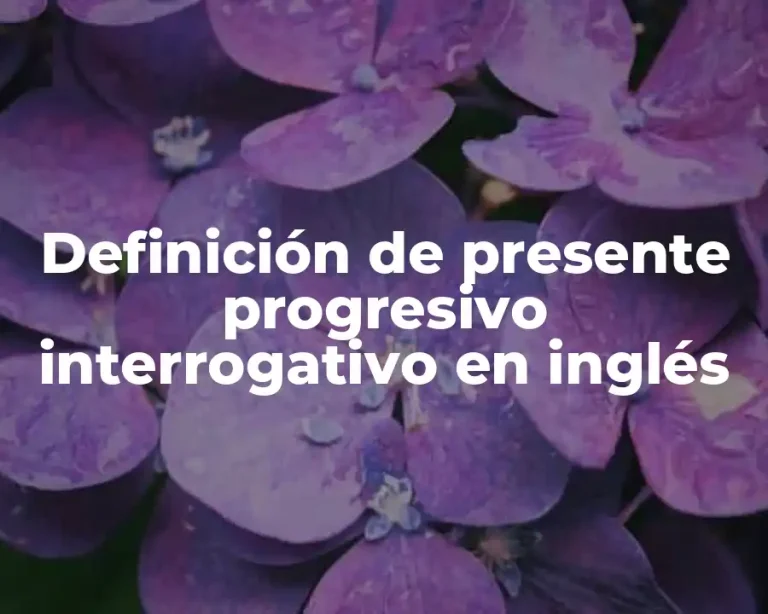 Definición de presente progresivo interrogativo en inglés
