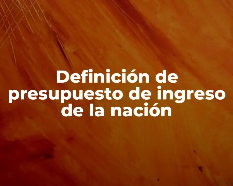 Definición de presupuesto de ingreso de la nación