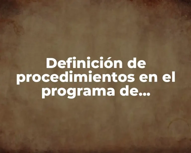Definición de procedimientos en el programa de capacitación