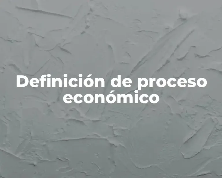 Definición de proceso económico