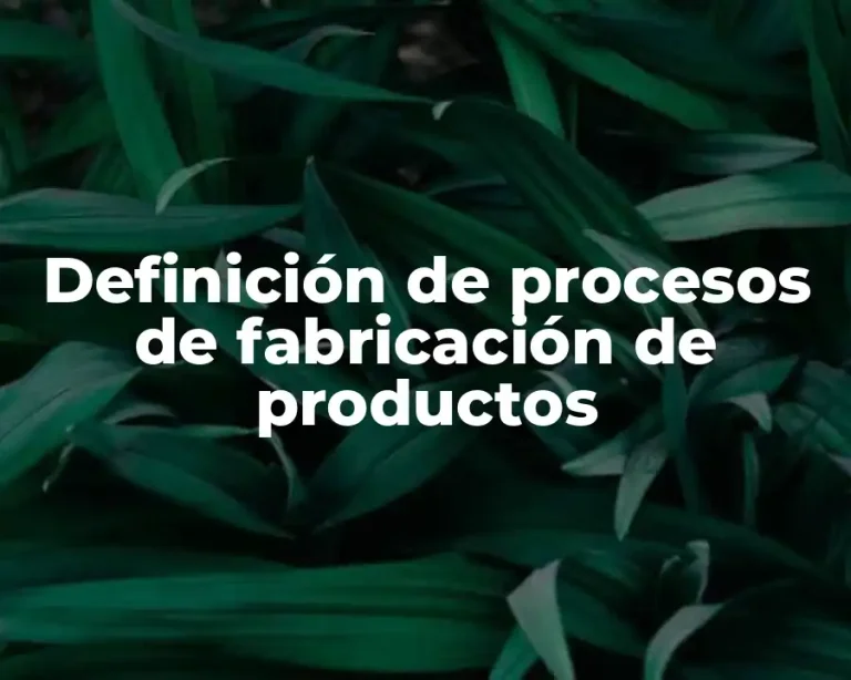 Definición de procesos de fabricación de productos