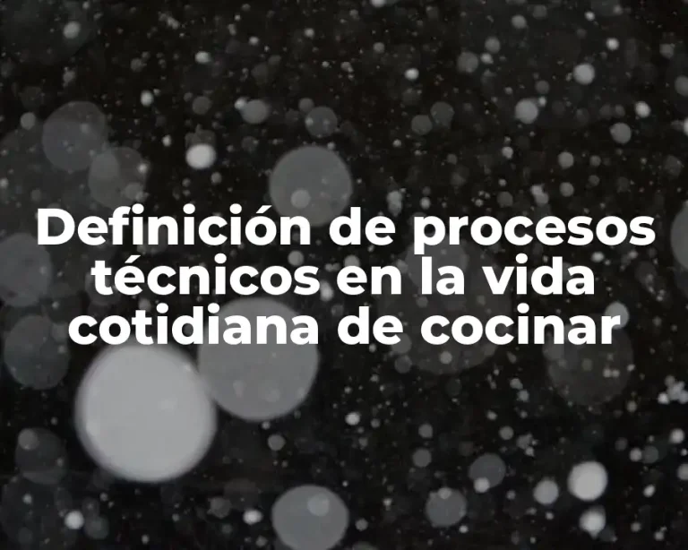 Definición de procesos técnicos en la vida cotidiana de cocinar