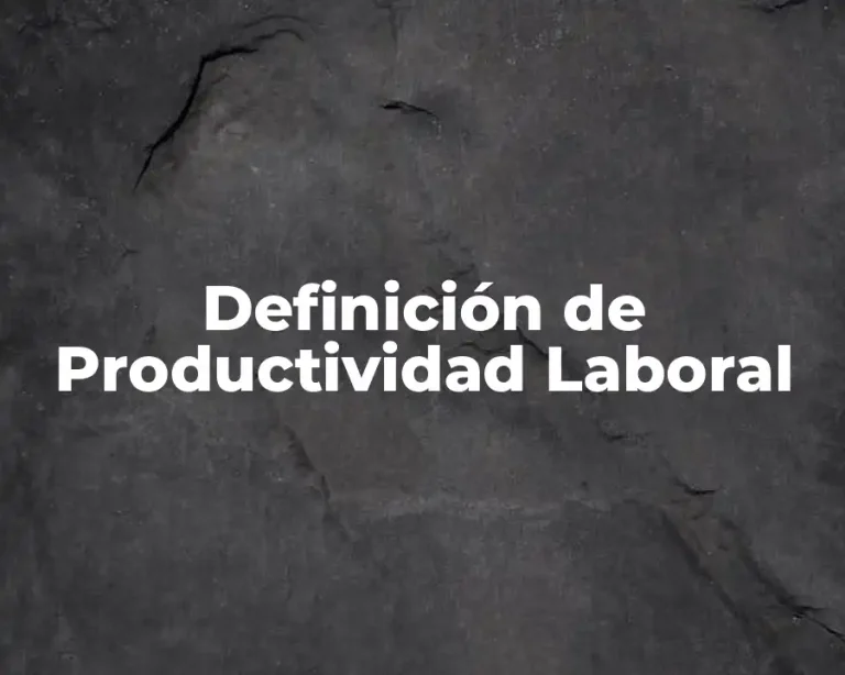 Definición de Productividad Laboral