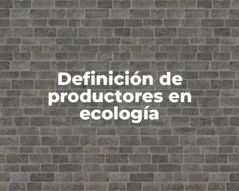 Definición de productores en ecología