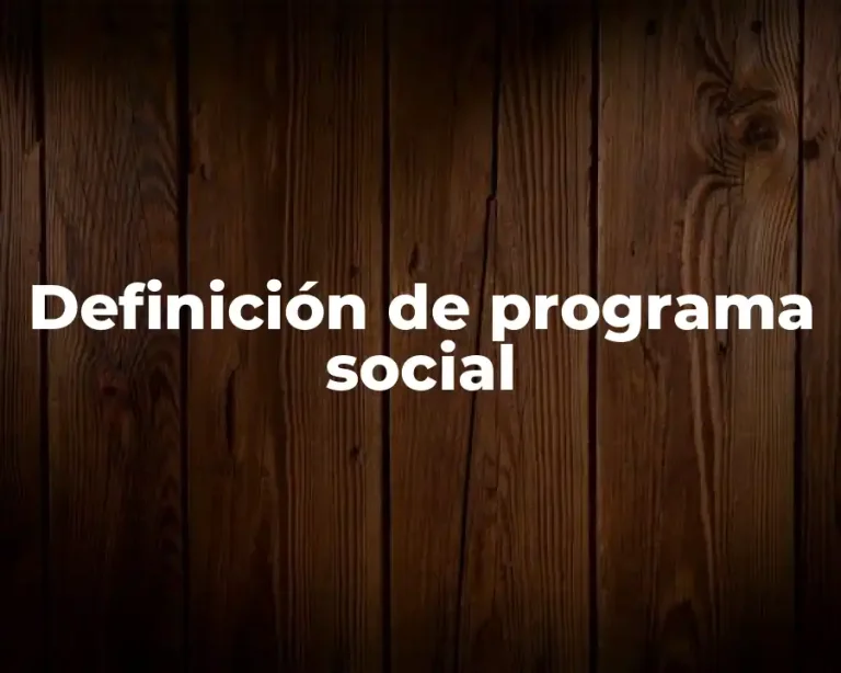Definición de programa social