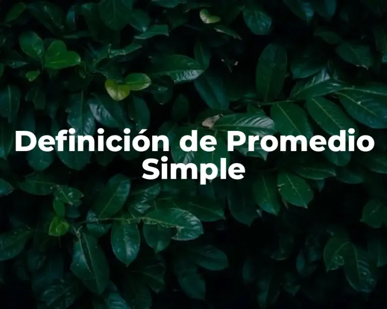 Definición de Promedio Simple