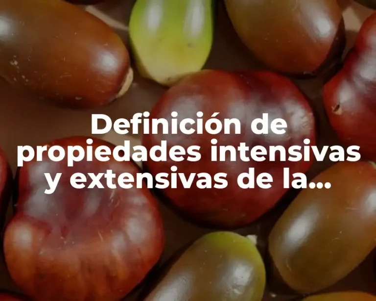 Definición de propiedades intensivas y extensivas de la materia