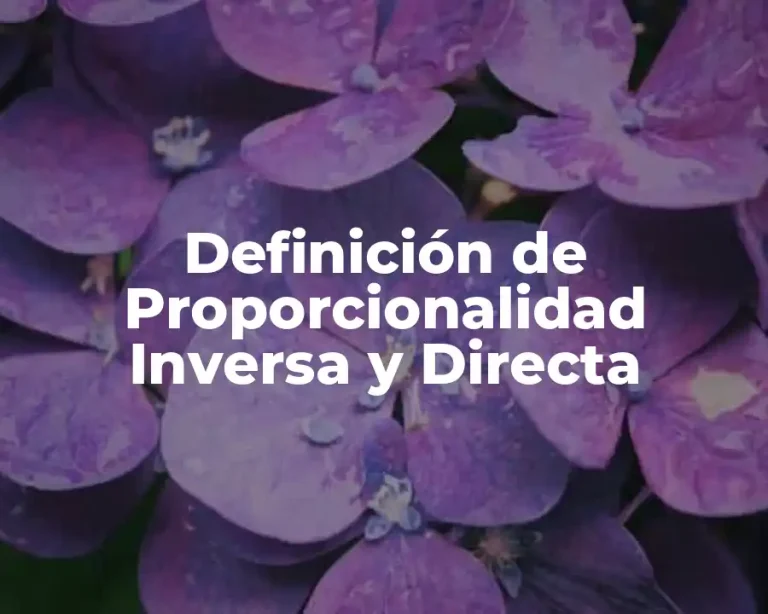 Definición de Proporcionalidad Inversa y Directa