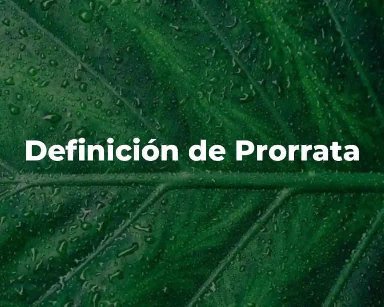 Definición de Prorrata