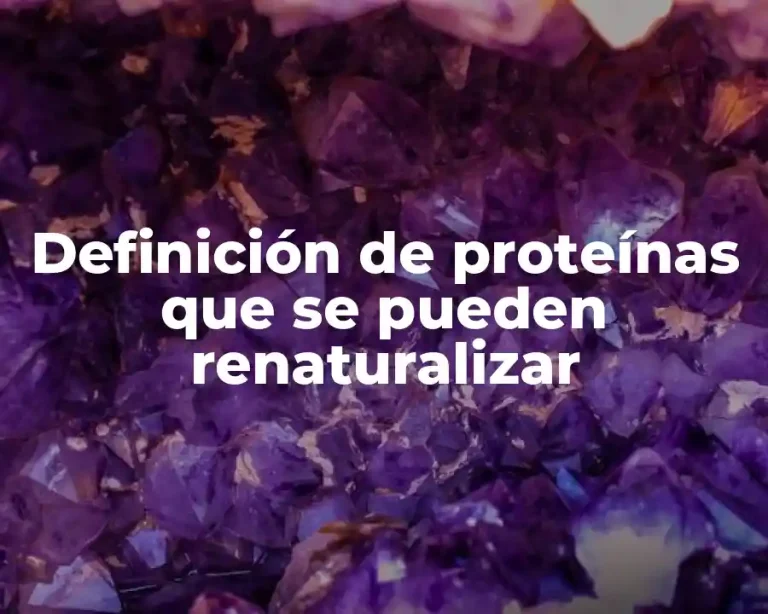 Definición de proteínas que se pueden renaturalizar