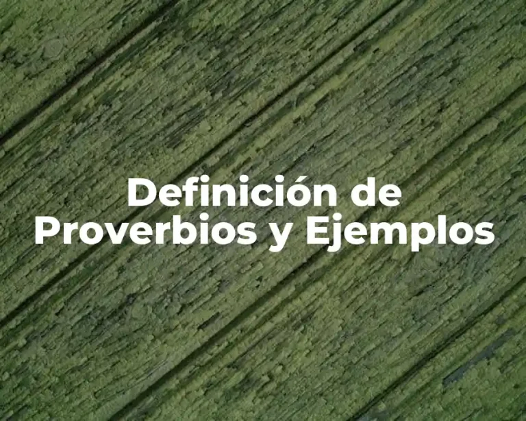 Definición de Proverbios y Ejemplos