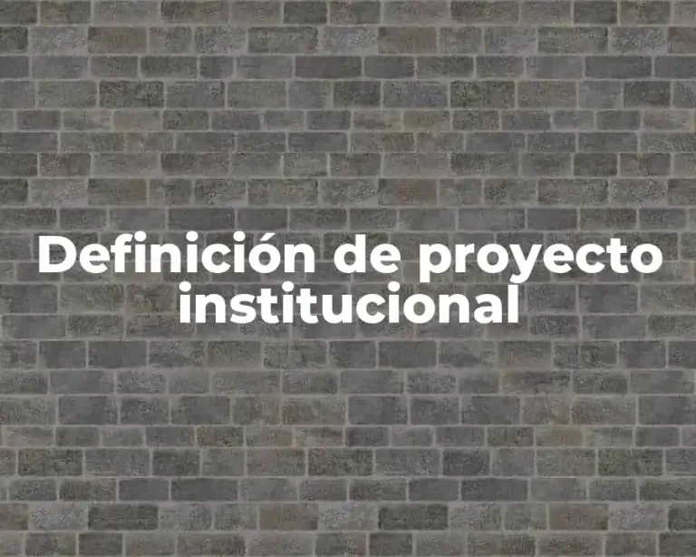 Definición de proyecto institucional