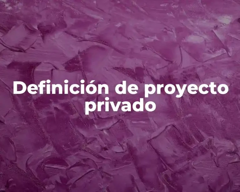 Definición de proyecto privado