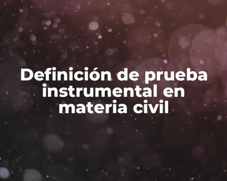 Definición de prueba instrumental en materia civil