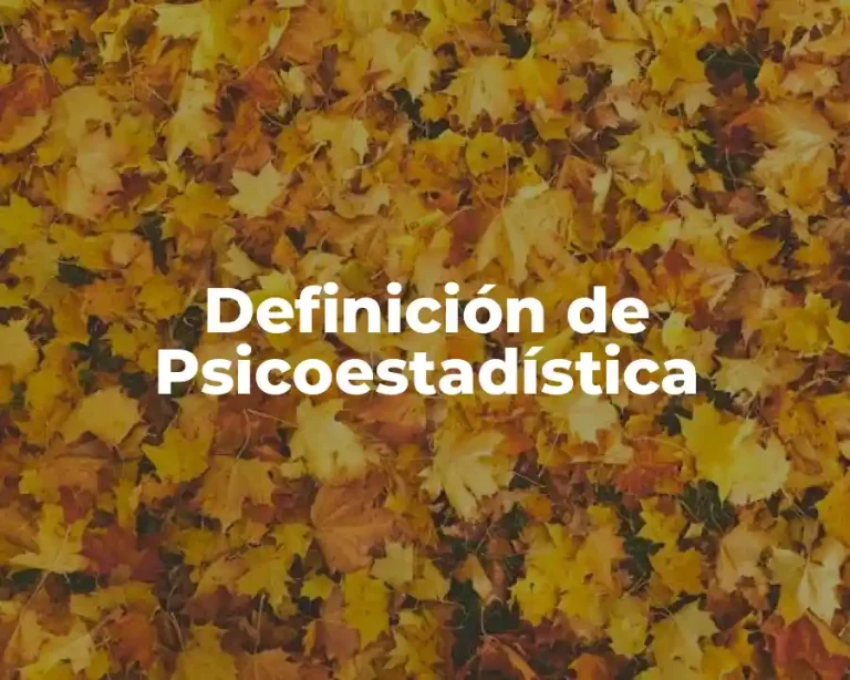 Definición de Psicoestadística