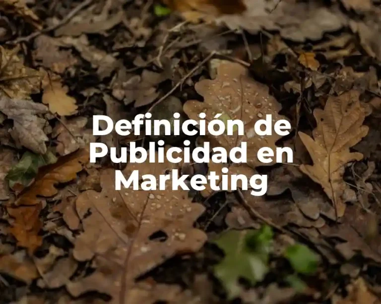 Definición de Publicidad en Marketing