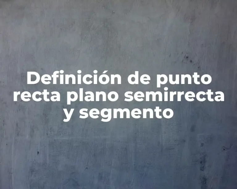 Definición de punto recta plano semirrecta y segmento