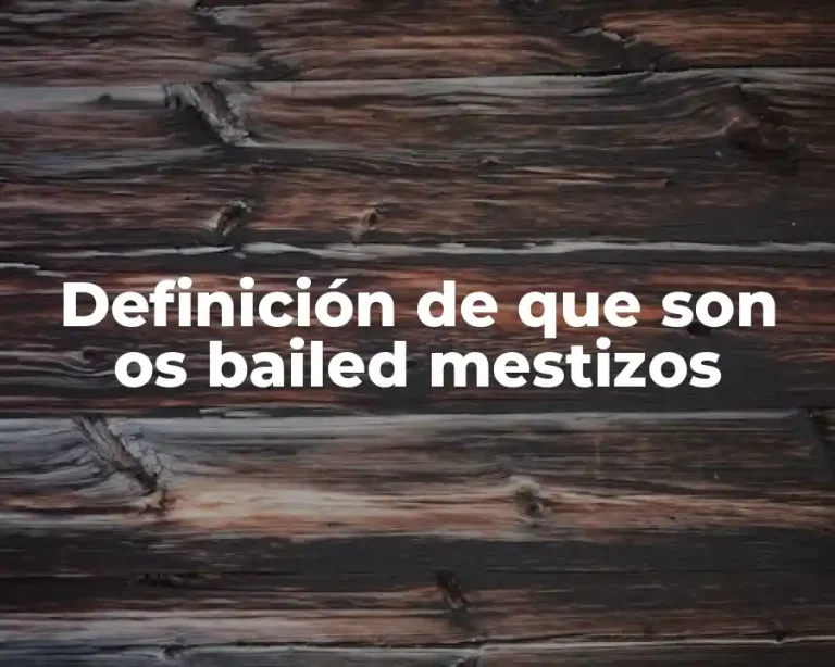 Definición de que son os bailed mestizos