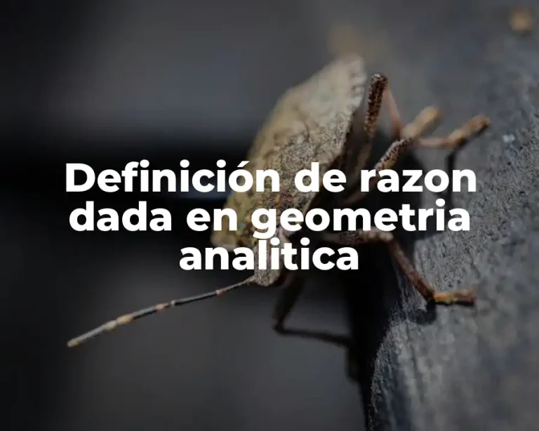 Definición de razon dada en geometria analitica