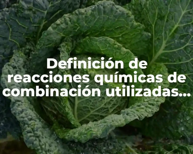 Definición de reacciones químicas de combinación utilizadas en la industria