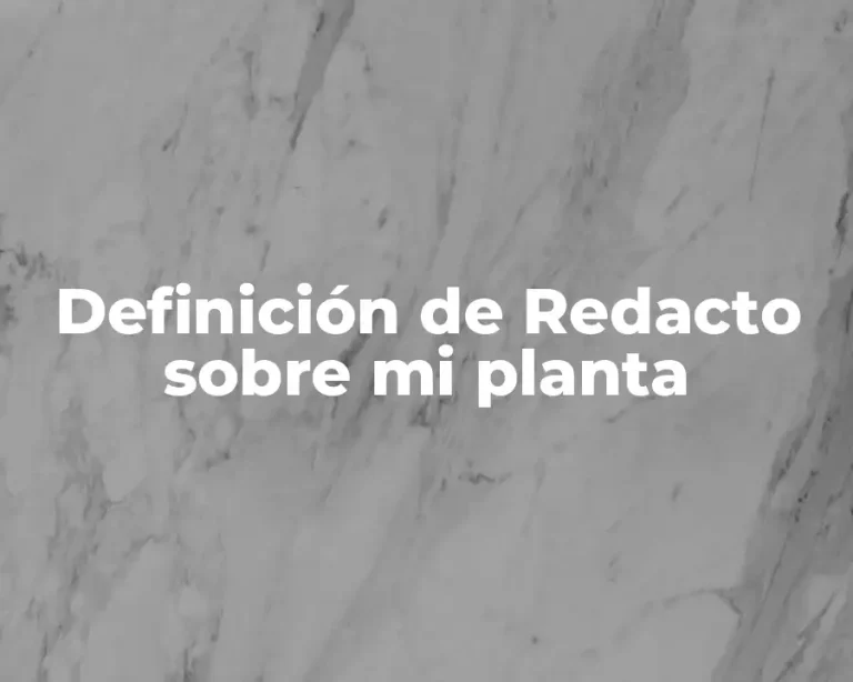 Definición de Redacto sobre mi planta