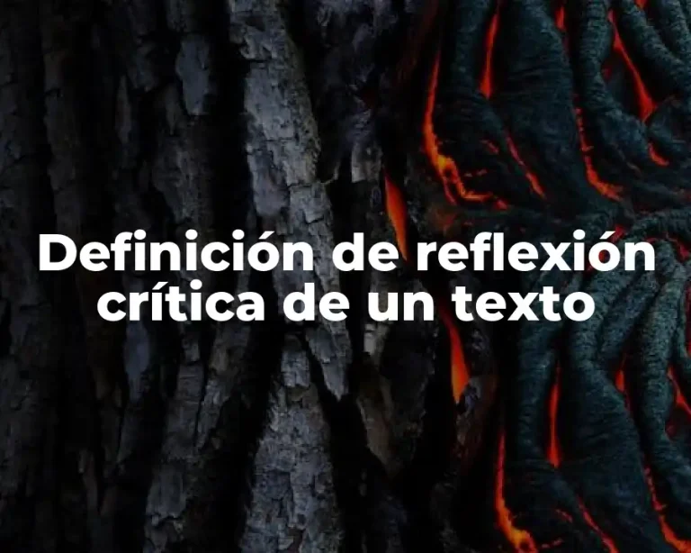 Definición de reflexión crítica de un texto