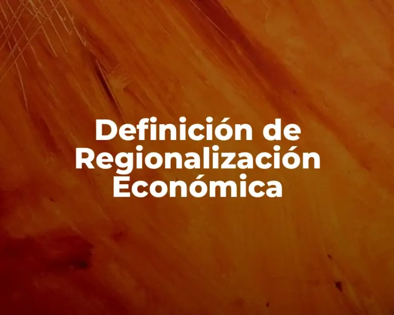 Definición de Regionalización Económica