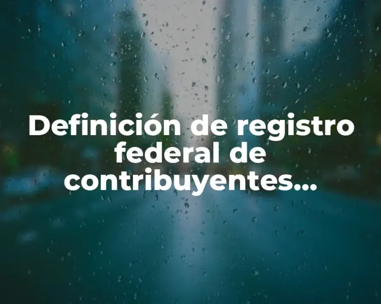 Definición de registro federal de contribuyentes fundamento legal