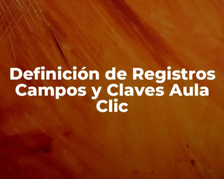 Definición de Registros Campos y Claves Aula Clic