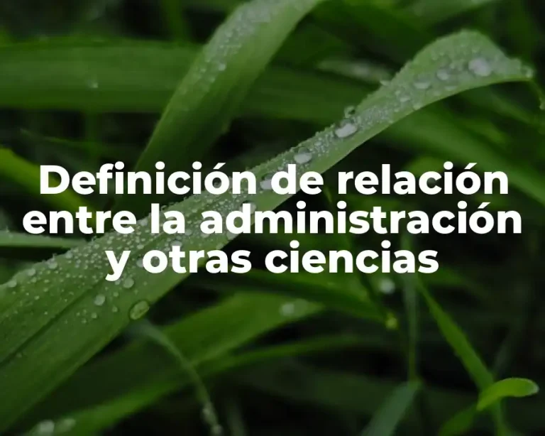 Definición de relación entre la administración y otras ciencias