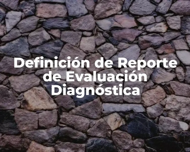 Definición de Reporte de Evaluación Diagnóstica