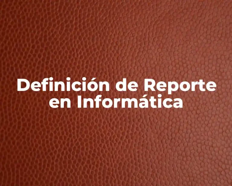 Definición de Reporte en Informática
