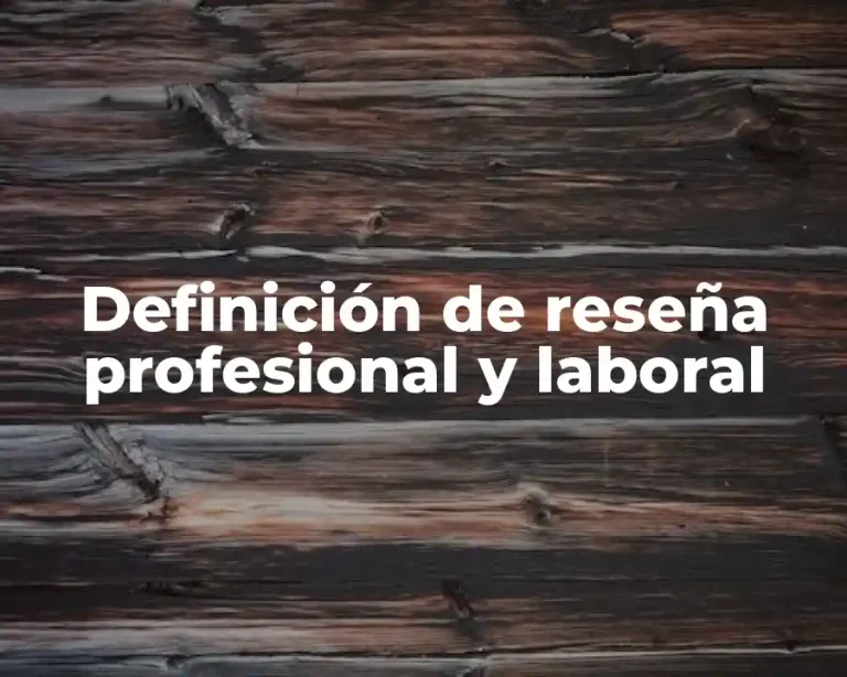 Definición de reseña profesional y laboral