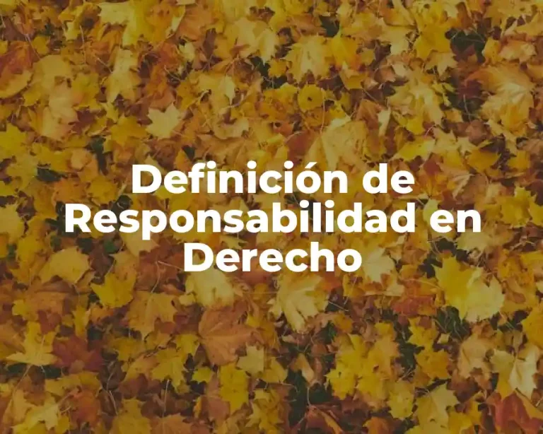 Definición de Responsabilidad en Derecho