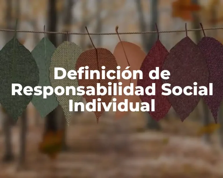 Definición de Responsabilidad Social Individual