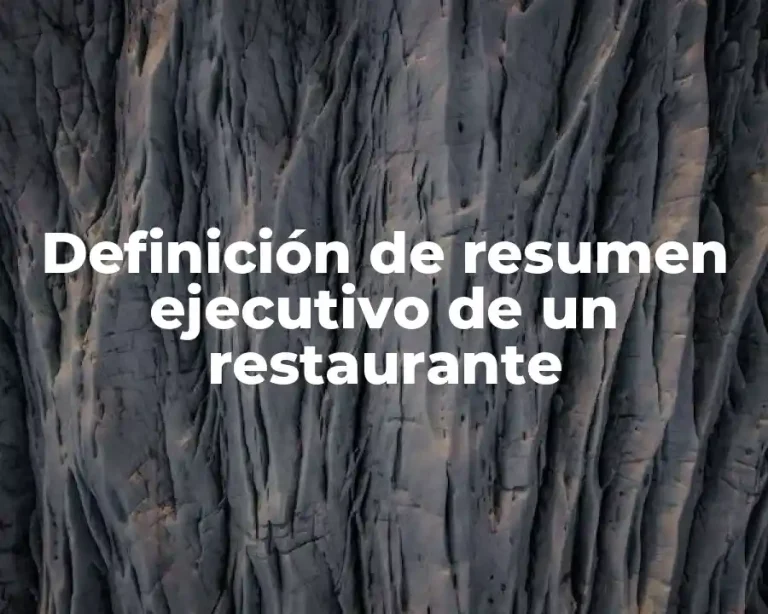Definición de resumen ejecutivo de un restaurante