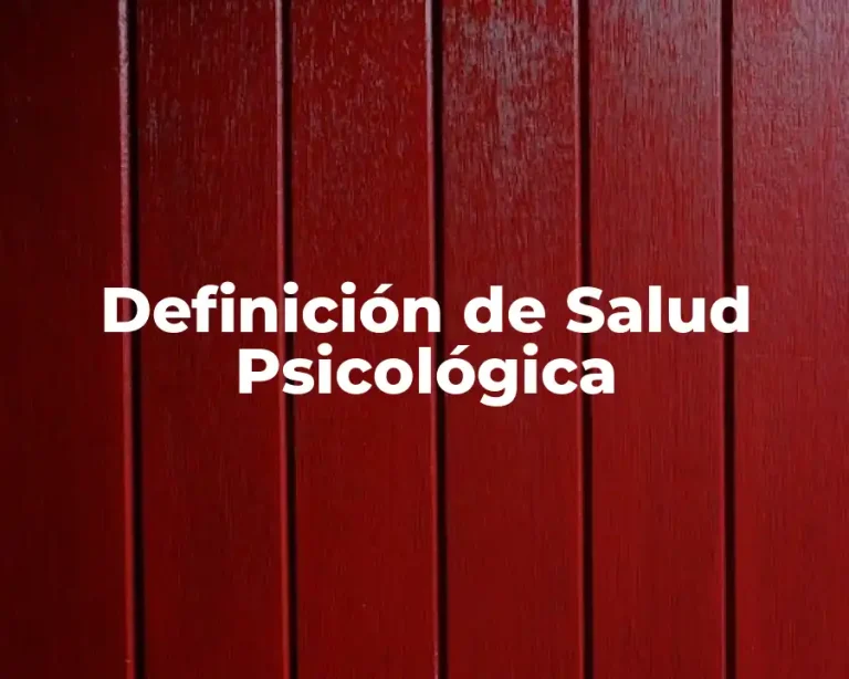 Definición de Salud Psicológica